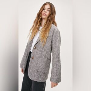 Nasty Gal Brown Oversized Blazer
